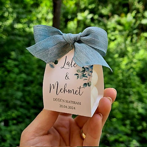 Retro Okaliptus Konsept Özel Kesim Kutulu Bubble Mum Hediyelik