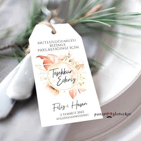 Rose Gold Yapraklı Konsept Peçetelik