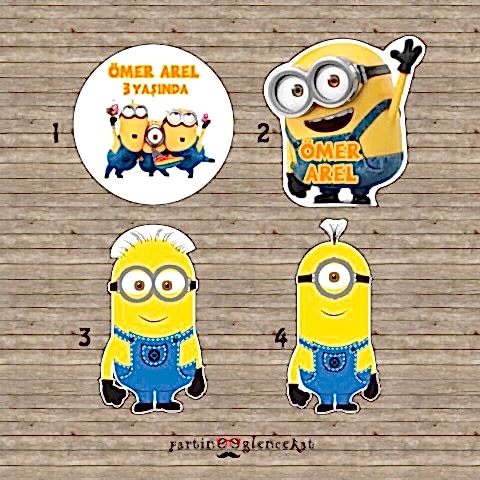 Minions Konsept 10 Adet 10cm Etiket