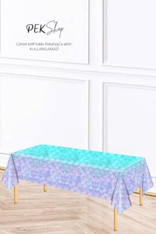 Deniz Kızı Konsept Masa Örtüsü Deniz Kızı Konsept Doğum Günü Masa Örtüsü