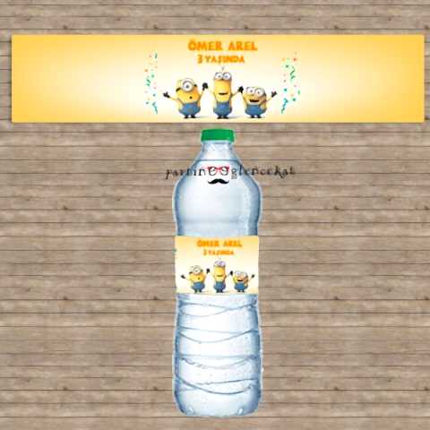 Minions Konsept Su Şişesi Etiketi