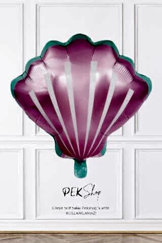 Pembe Deniz Kabuğu Folyo Balon Deniz Kızı Tema Doğum Günü İstiridye Balon