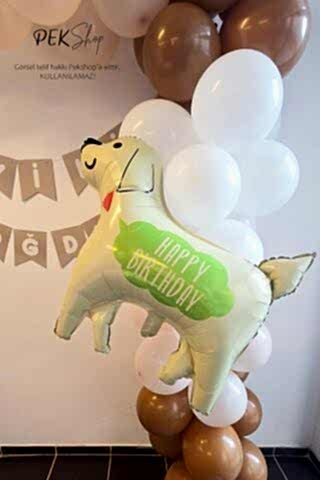 Happy Birthday Yazılı Köpek Folyo Balon