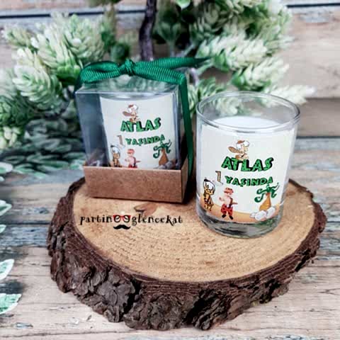 Taş Devri BamBam Konsept Bardak Mum