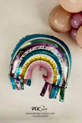 Saçaklı Gökkuşağı Folyo Balon 70cm Okyanus Deniz Kızı Tema