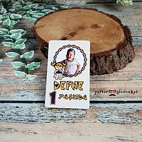 Oyuncak Bebek Konsept Baskılı Doğal Taş Magnet