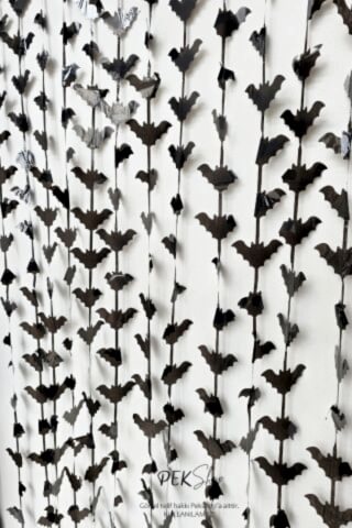 Yarasa Kapı Perdesi Cadılar Bayramı Süsü Duvar Fon Perdesi