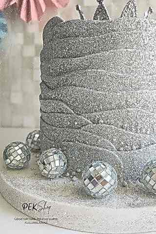 Disko Topu Pasta Süsü 6lı Mini Set Aynalı Top 3cm 6lı