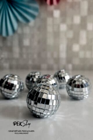 Disko Topu Pasta Süsü 4cm 6lı Paket