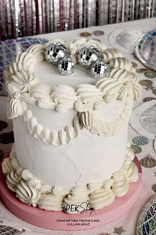 Pasta Süsü Disko Topu 4lü Set 2 adet 3cm 2 adet 4cm