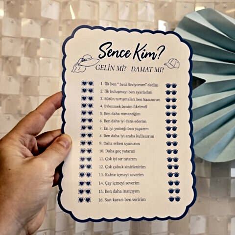 Marin Konsept Gelin mi Damat mı? Oyun Kartı