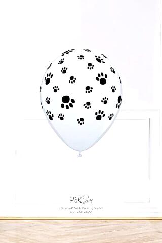 Pati Baskılı Balon Kedi Köpek Pati Şekil Baskılı 12inç Lateks Balon 10lu Paket