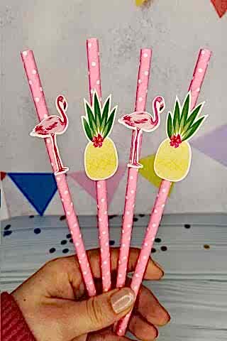 Flamingo Konsept Pipet Süsleri 10lu Lüks Pipet Paketi