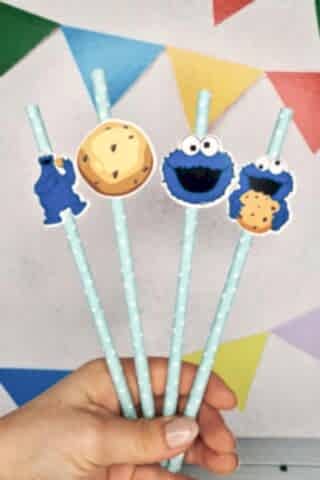 Kurabiye Canavarı Konsept Pipet Süsleri 10lu Lüks Pipet Paketi