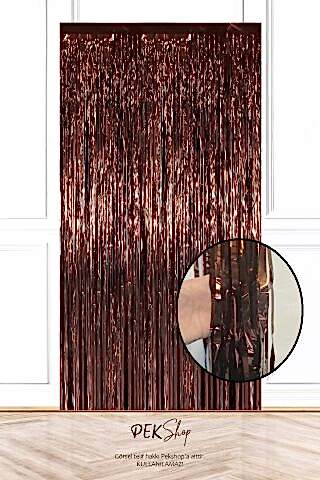 Kahverengi Fon Perdesi 100x200 cm Arka Fon Kapı Perde Kahverengi