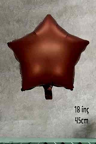 Retro Çikolata Kahve Renk Yıldız Balon 18inç 45cm