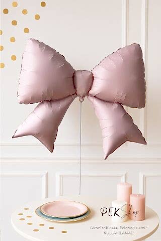 Pembe Büyük Fiyonk Folyo Balon Fiyonk Şekilli Balon