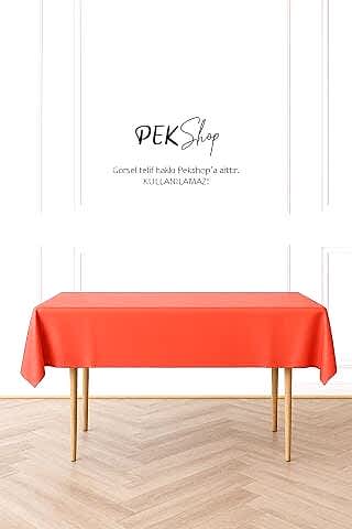 Tekrar Kullanılabilir Kırmızı Masa Örtüsü Lüks Plastik Masa Örtüsü Kırmızı