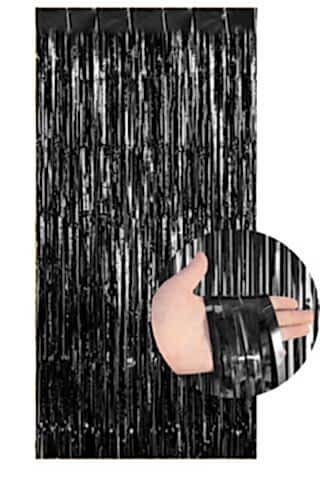 Fon Perde Kapı Perdesi Siyah Renkli Arka Fon Süs Parti Fonu