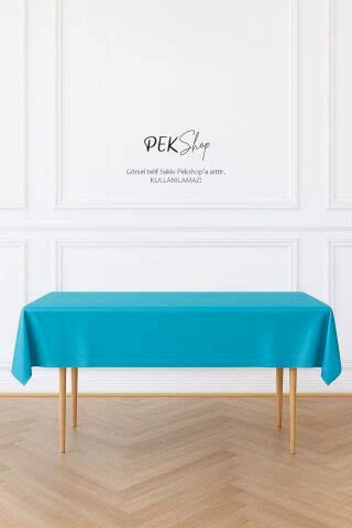 Tekrar Kullanılabilir Mavi Masa Örtüsü Lüks Plastik Masa Örtüsü Mavi