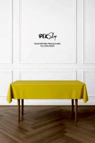 Tekrar Kullanılabilir Sarı Masa Örtüsü Lüks Plastik Masa Örtüsü Sarı