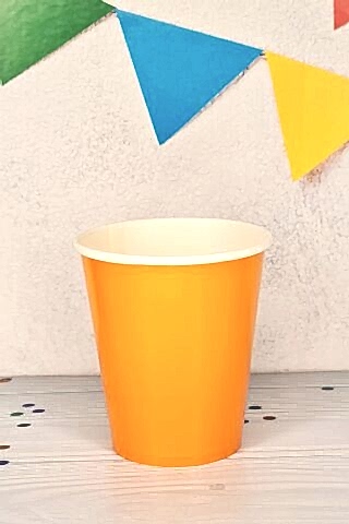 Turuncu Karton Bardak 8oz 8 li