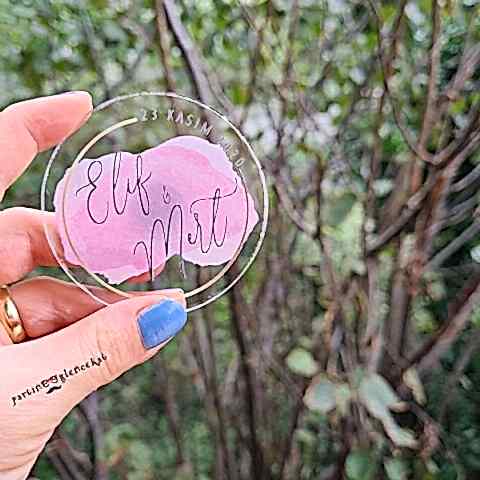 Pembe Gold Konsept Şeffaf Pleksi Magnet