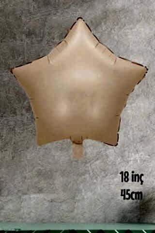 Retro Krem Karamel Yıldız Balon 18inç 45cm Retro Renk Balonlar