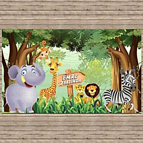 Safari Konsept Doğum Günü Afişi