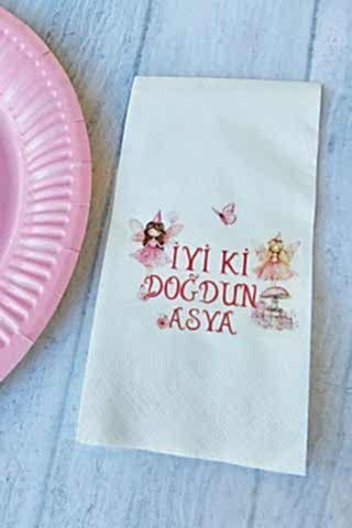 Kişiye Özel Peri Kızı Konsept Peçete