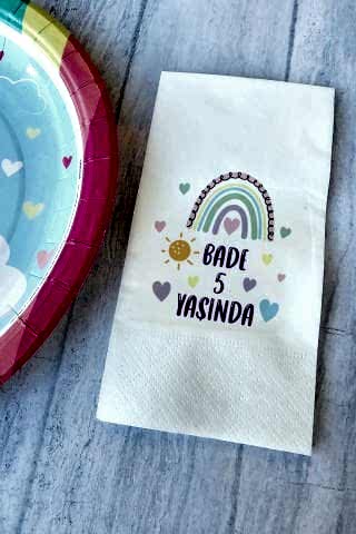 Kişiye Özel Boho Gökkuşağı Konsept Peçete