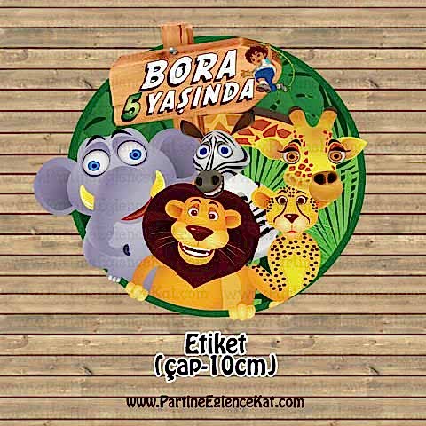 Safari Konsept 10 Adet 10cm Etiket