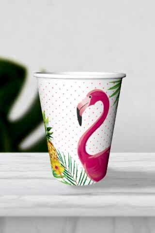 Flamingo Karton Bardak 8oz 8 li