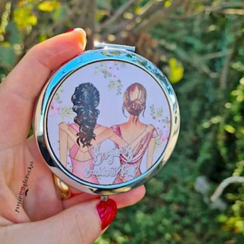 Çiçekli Rose Gold Konseptli Hediyelik Ayna