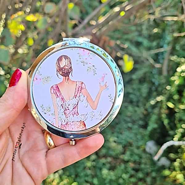 Çiçekli Rose Gold Konseptli Hediyelik Ayna