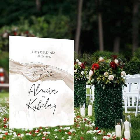 El Ele Aşk Konsept Karşılama Panosu