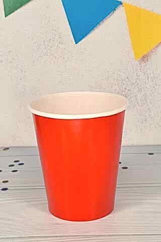 Kırmızı Karton Bardak 8oz 8 li