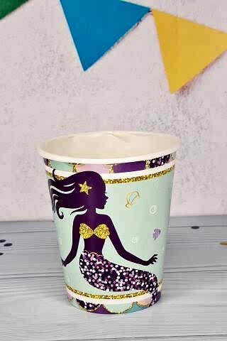 Deniz Kızı Konsept Karton Bardak 8oz 8 li