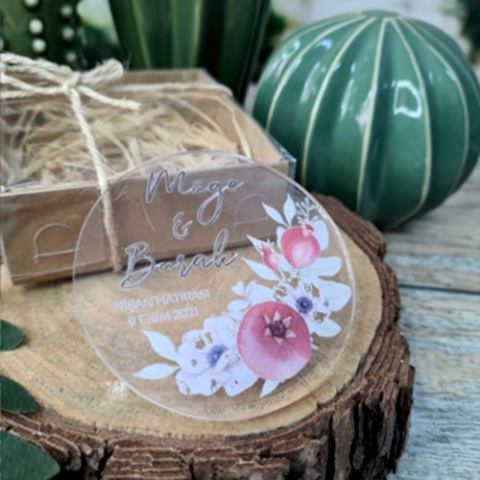 Nar Bereketi Konsept Şeffaf Pleksi Magnet