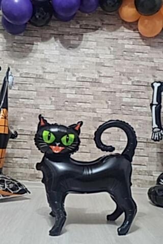 Ayaklı Siyah Kedi Folyo Balon
