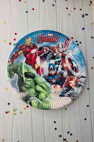 Avengers Konsept Karton Tabak 8 li Paket Lisanlı Avengers Konsept Doğum Günü Tabağı