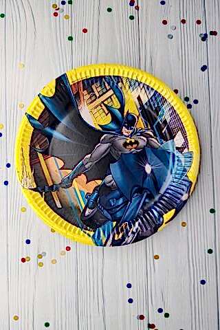 Batman Konsept Karton Tabak 8 li Paket Lisanlı Batman Konsept Doğum Günü Tabağı