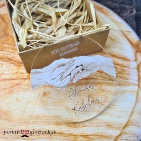 El Ele Aşk Konsept Şeffaf Pleksi Magnet