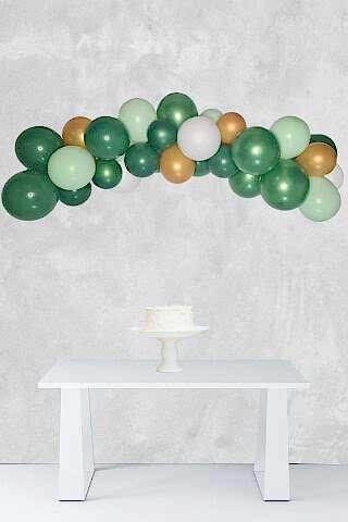 Yeşil Gold Konsept Balon Zinciri 47 Parça