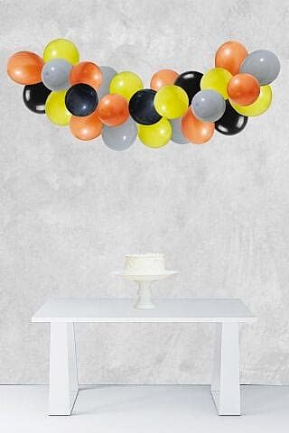 Turuncu Siyah Konsept Balon Zinciri 42 Parça