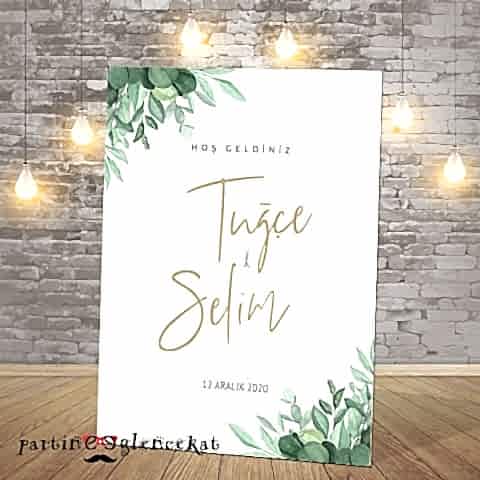 Soft Yapraklar Konsept Karşılama Panosu