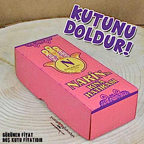 Fatmanın Eli Konseptli Kına Hediyelikleri Kutusu