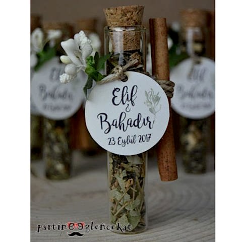 Bitki Çaylı Tarçınlı Deney Tüpü Şişe Hediyelik