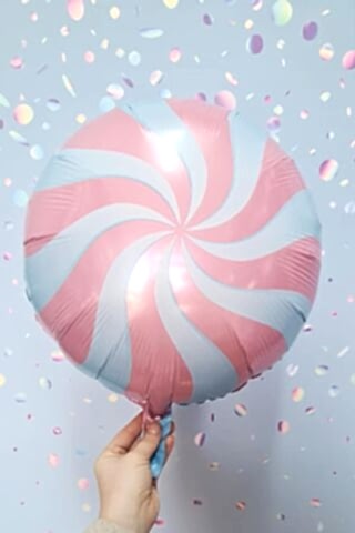 Yuvarlak Pembe Şeker Folyo Balon 18inç