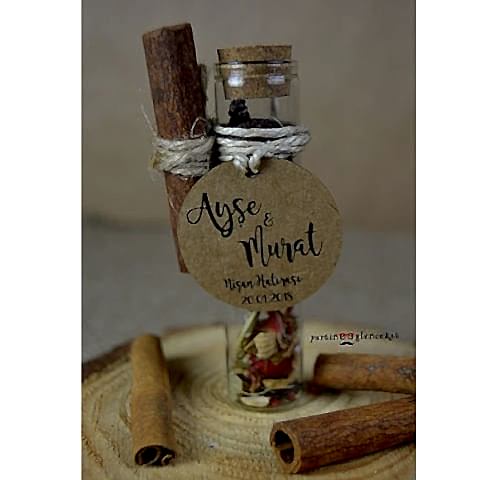 Kraft Kartlı Bitki Çaylı Tarçınlı Düğün Nişan Hediyesi